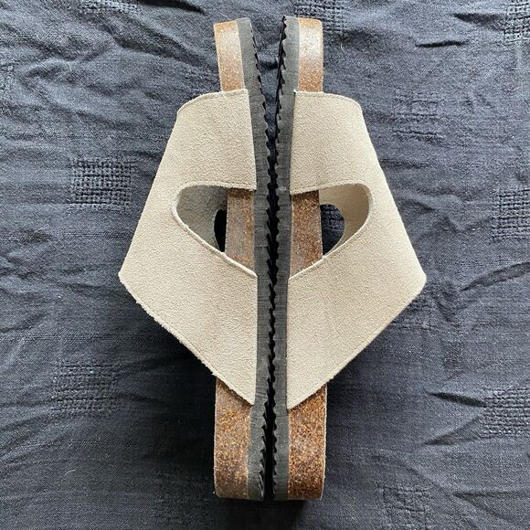 Woodstock Mens Suede Tan Bert Slides Shoes. Size 11 M. Summer Hippie. Boho. Cork - Picture 3 of 8